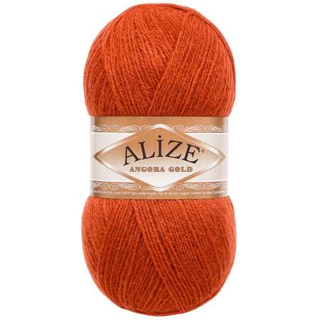 Пряжа Alize теплая для шарфов кардиганов Angora Gold 100 гр 550 м 5 мотков 36 терракотовый