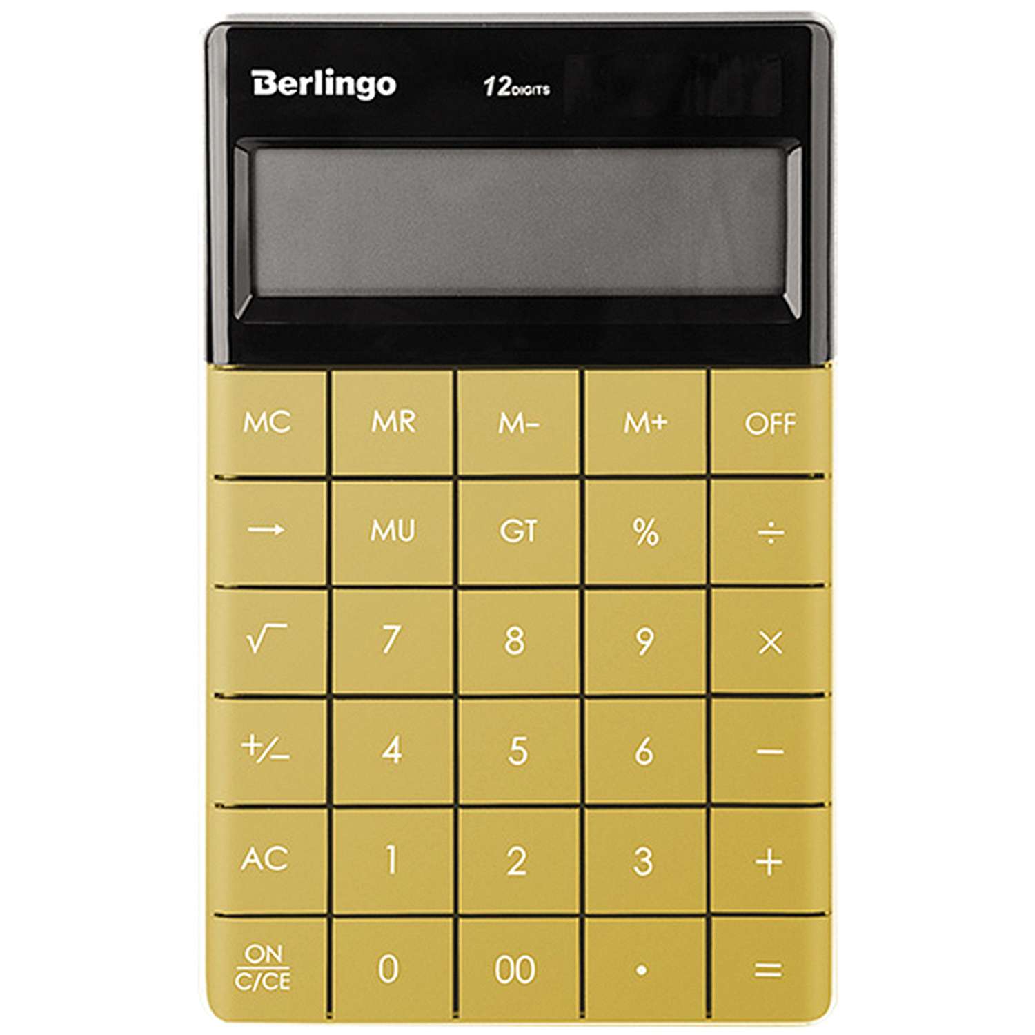 Калькулятор настольный Berlingo PowerTX 12 разрядов золотой - фото 1