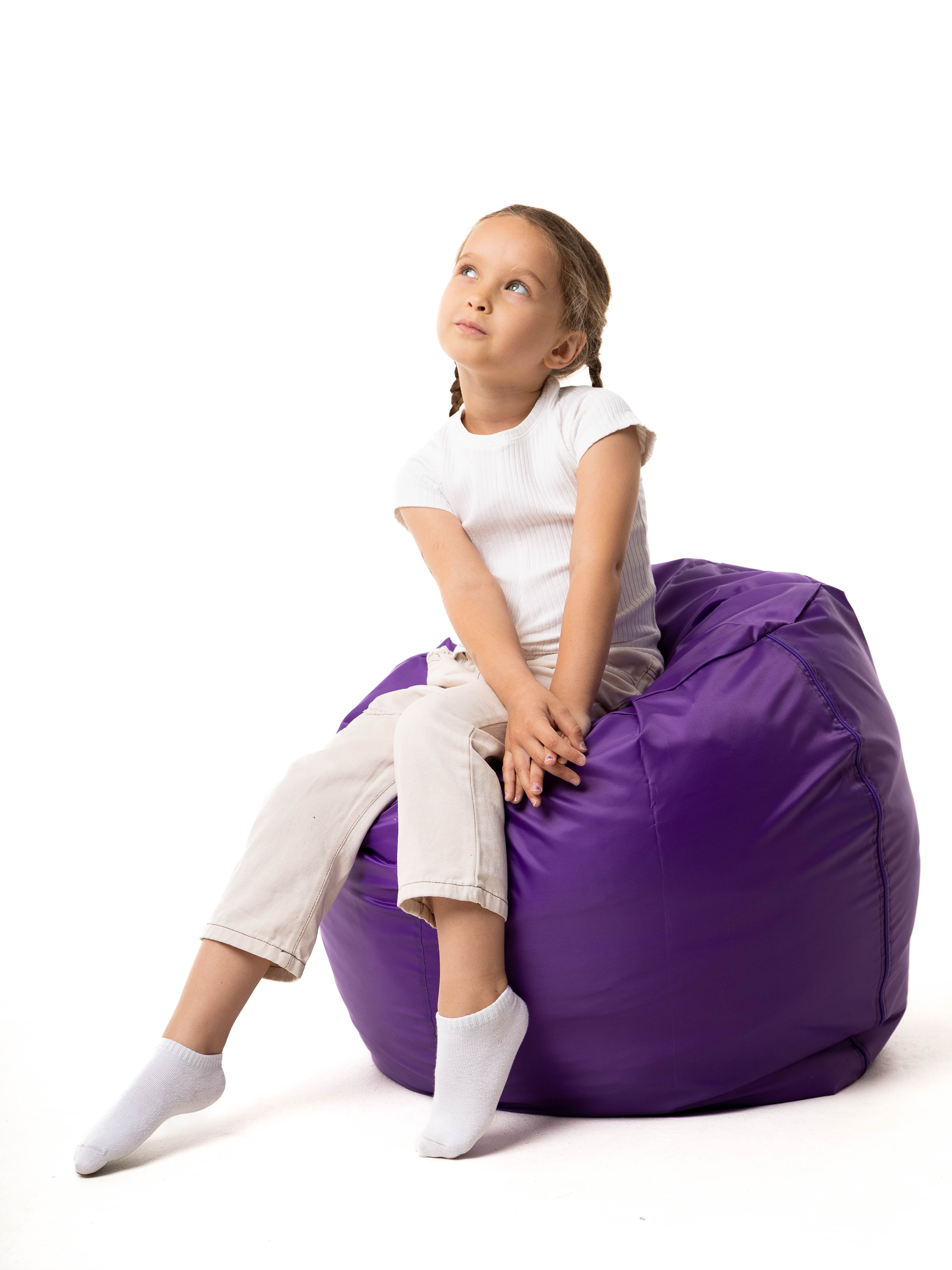 Кресло мешок груша PUFFGARDEN XL фиолетовое оксфорд ткань со съемным чехлом - фото 6