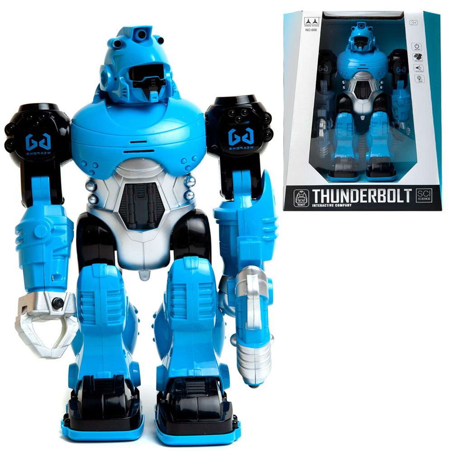 Робот THUNDERBOLT цвет синий Junfa Световые и звуковые эффекты - фото 2