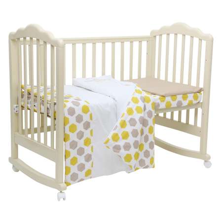 Комплект постельного белья Polini kids Disney baby Медвежонок Винни и его друзья 3предмета Макиато-Желтый