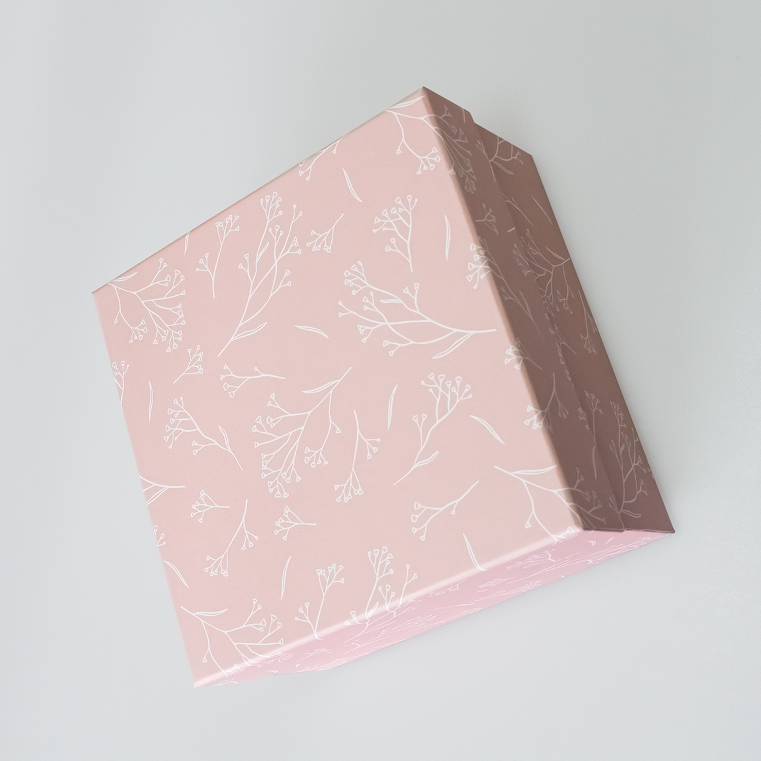 Коробка подарочная Cartonnage крышка-дно Соцветие белый розовый - фото 5