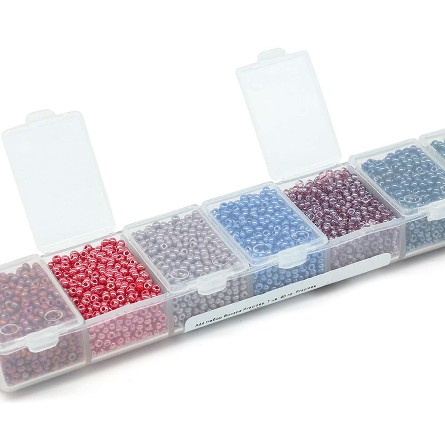 Набор бисера Preciosa с эффектами откалиброванный для вышивки плетения творчества в наборе 7 цветов 90 гр A44 - фото 2