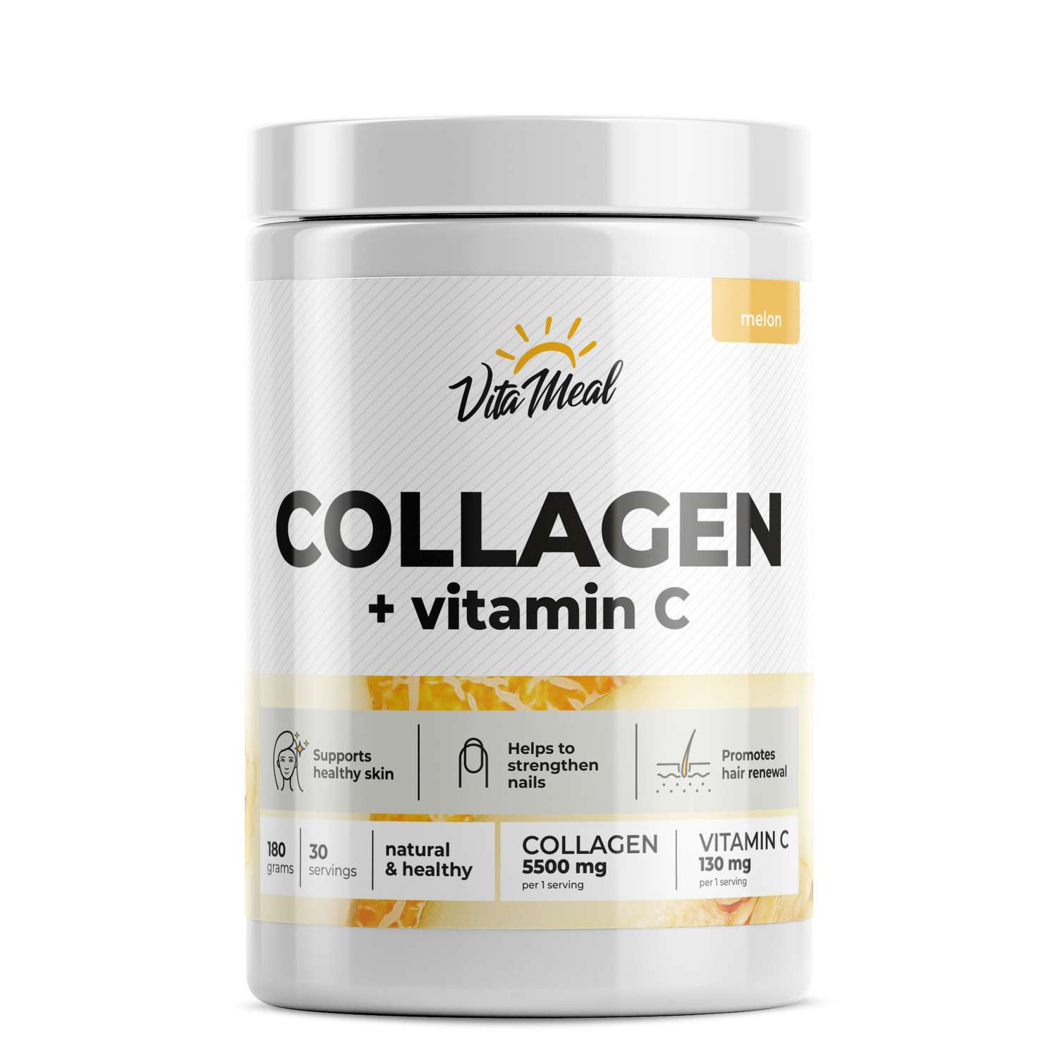 Коллаген + Витамин С VitaMeal порошок со вкусом дыня 180 г - фото 1