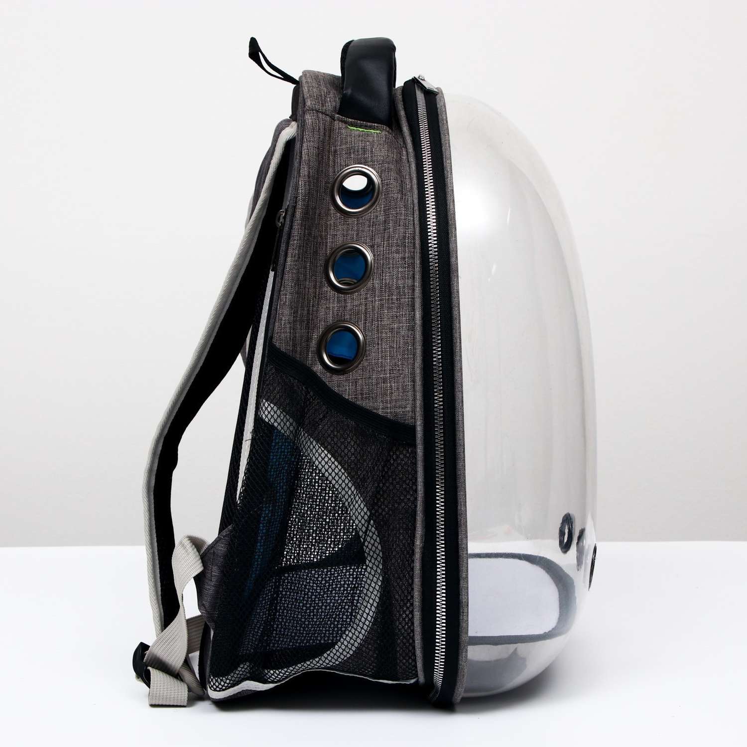 Рюкзак для переноски животных Пижон прозрачный голубой - фото 2