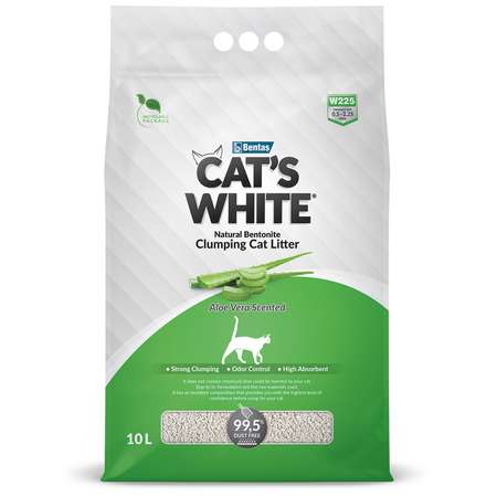 Наполнитель для кошек Cats White комкующийся с ароматом алоэ-вера 10л