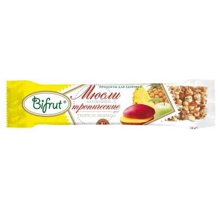 Батончик Bifrut мюсли на фруктозе тропик 30г