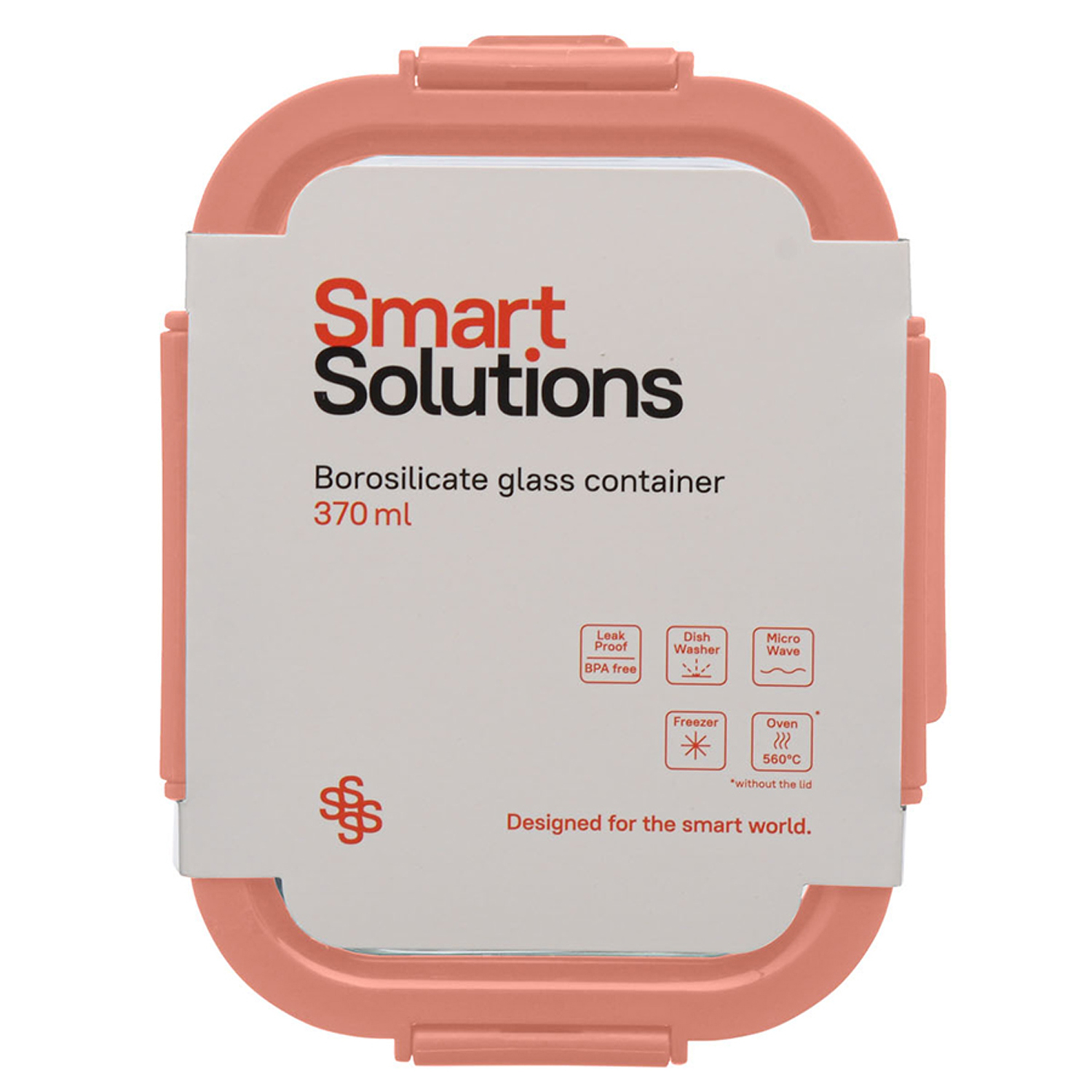 Контейнер для еды Smart Solutions стеклянный 370 мл розовый - фото 6