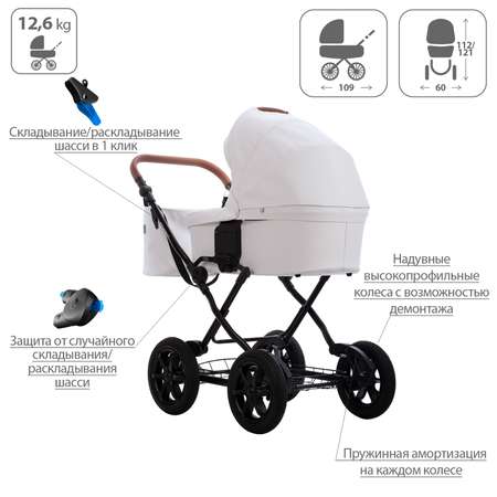 Коляска 2в1 Bebetto Aquarius PRO экокожа шасси Черное 01