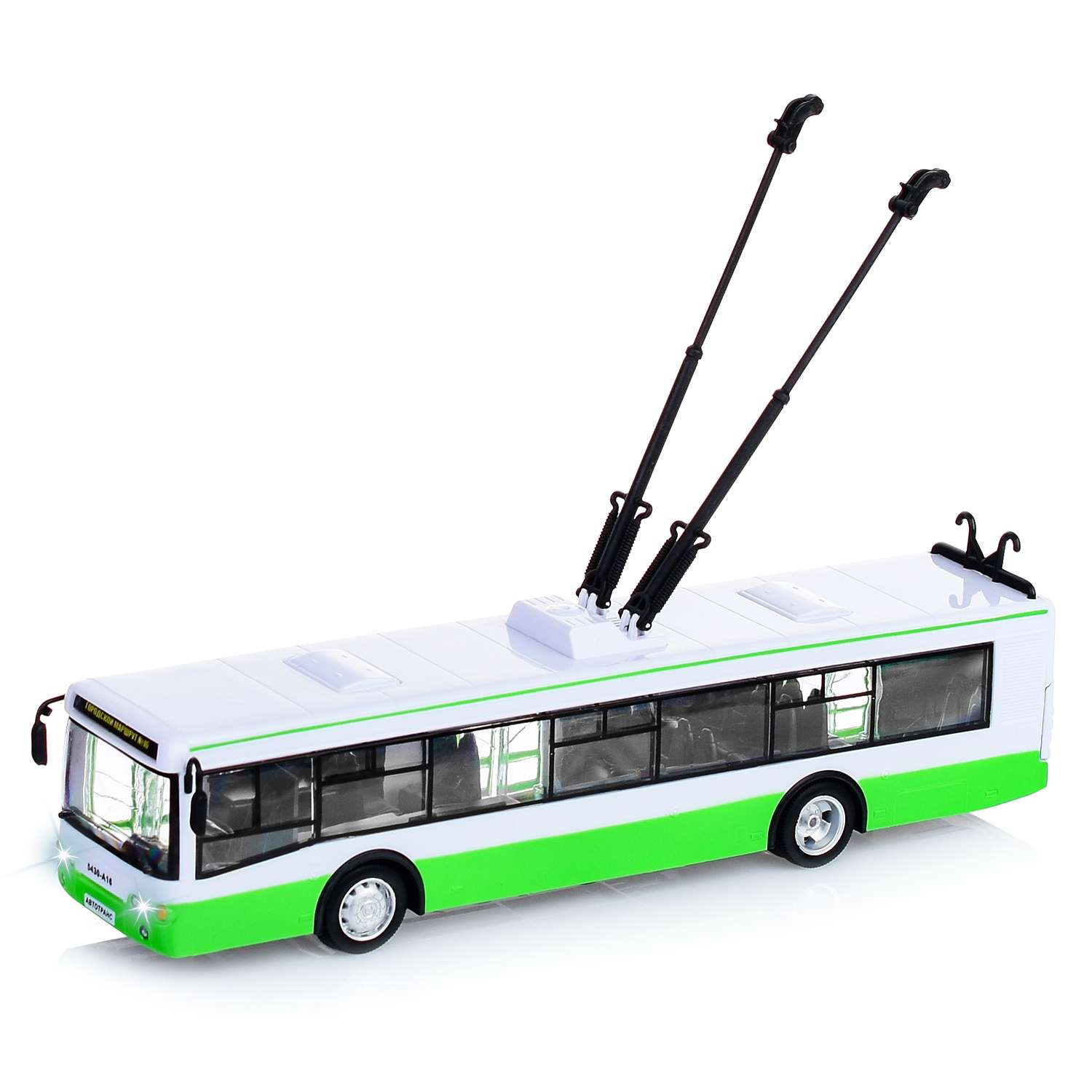 Троллейбус на батарейках Play Smart инерционный со световыми и звуковыми эффектами 9690-A - фото 1