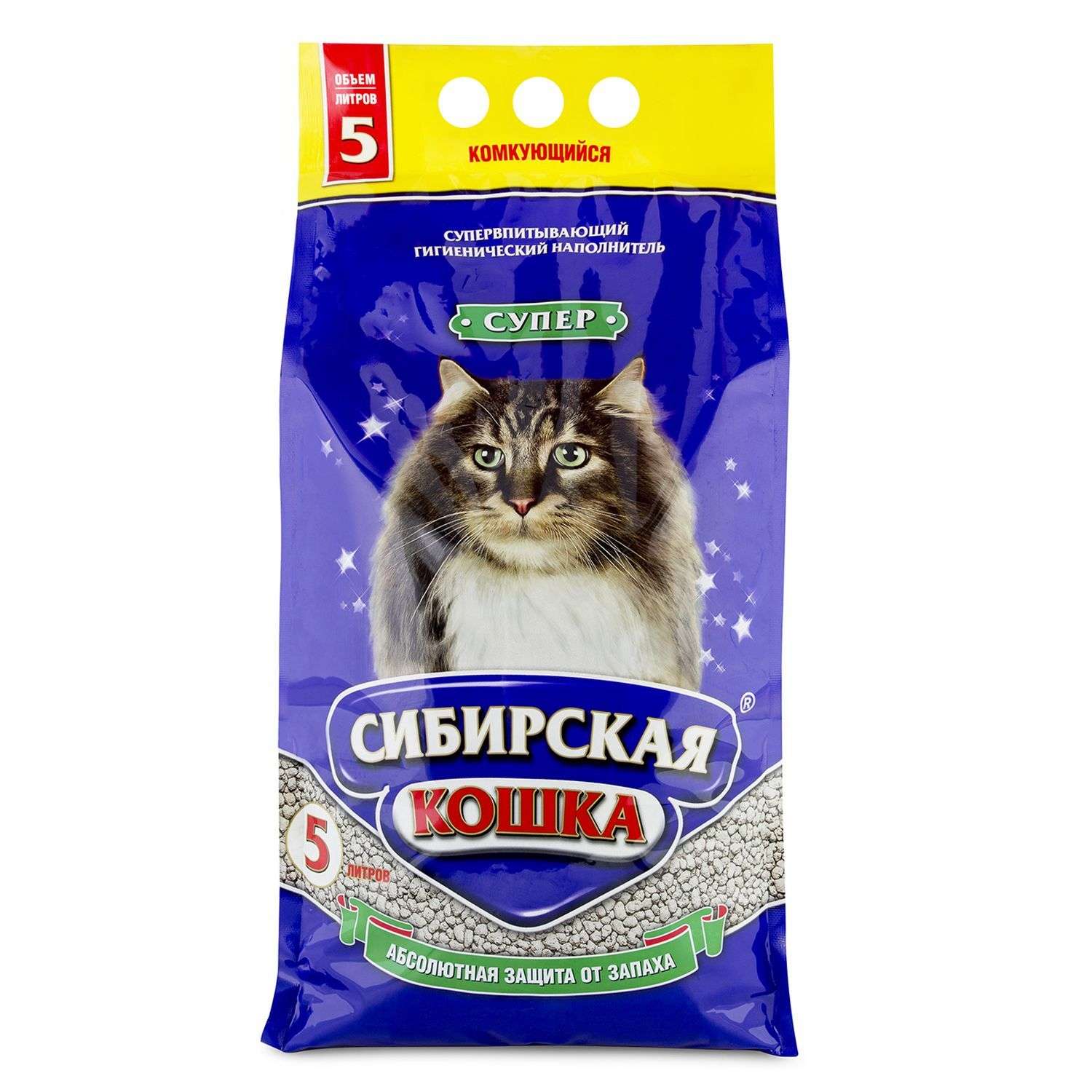 Наполнитель для кошек Сибирская кошка Супер комкующийся 5л - фото 1