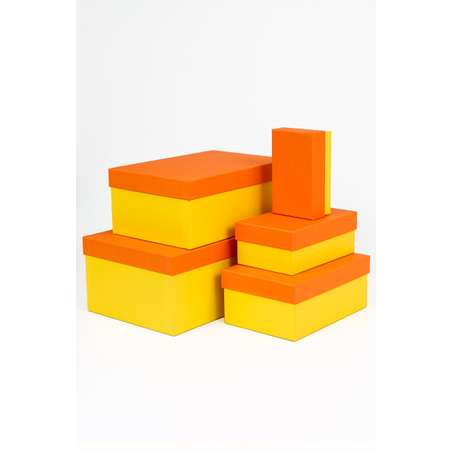 Набор подарочных коробок Cartonnage 5 в 1 Радуга оранжевый желтый