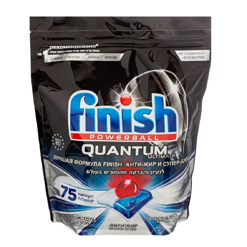 Капсулы Finish Quantum Ultimate для посудомоечных машин 75 шт - фото 1