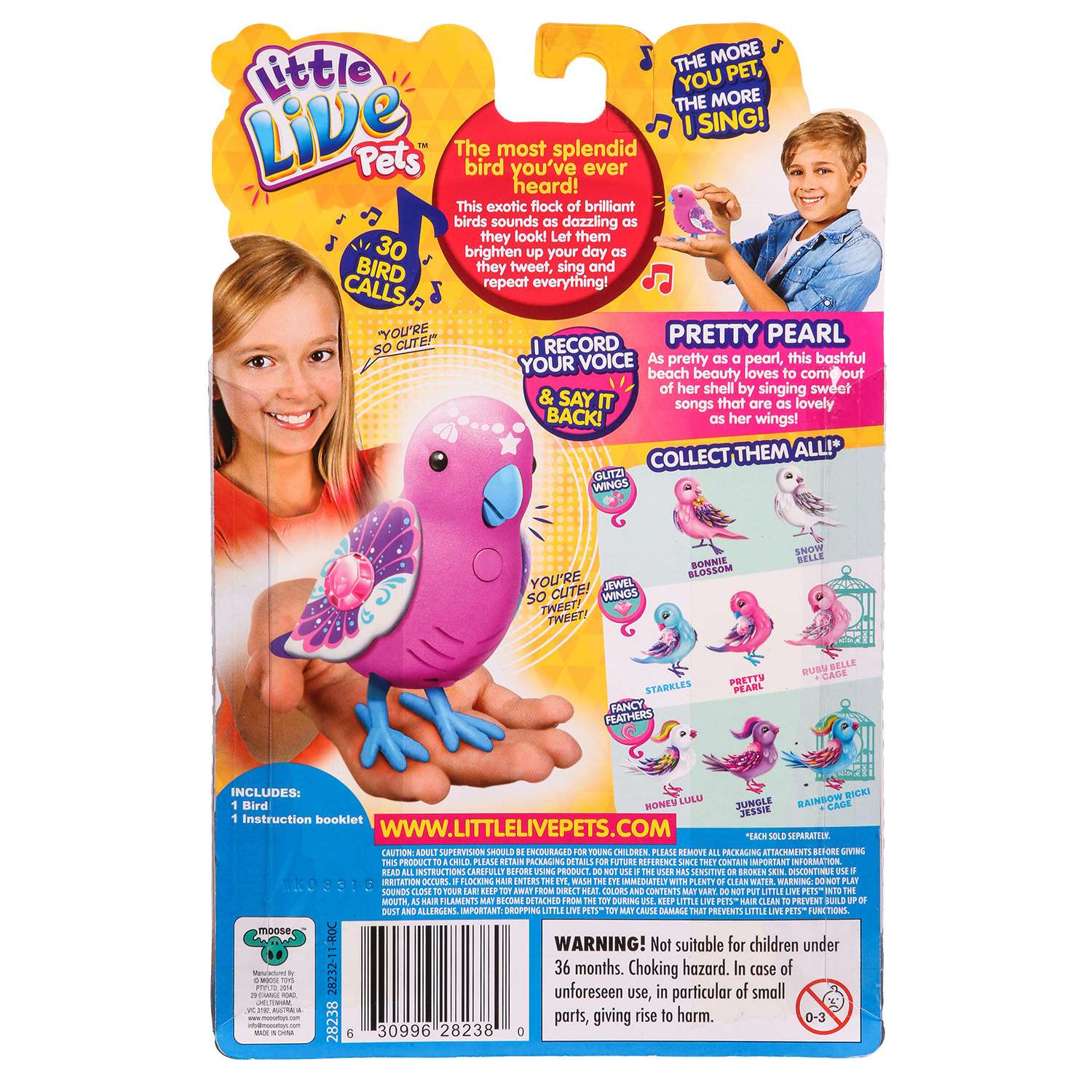 Птичка Little Live Pets Розовая с фиолетовыми крыльями (28238) - фото 2