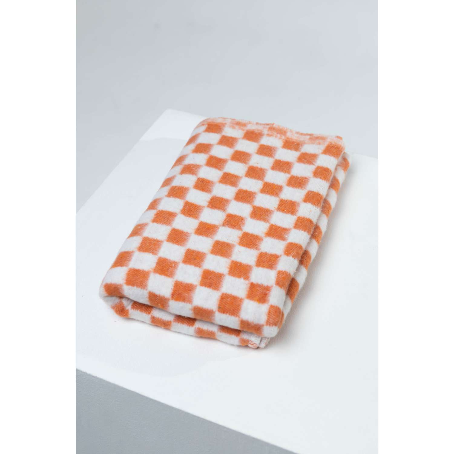 Одеяло байковое детское Суконная фабрика г. Шуя 100х140 рисунок клетка оранжевый - фото 6