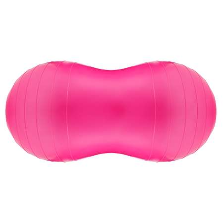 Гимнастический сдвоенный мяч STRONG BODY фитбол арахис 75х35 см розовый Насос в комплекте