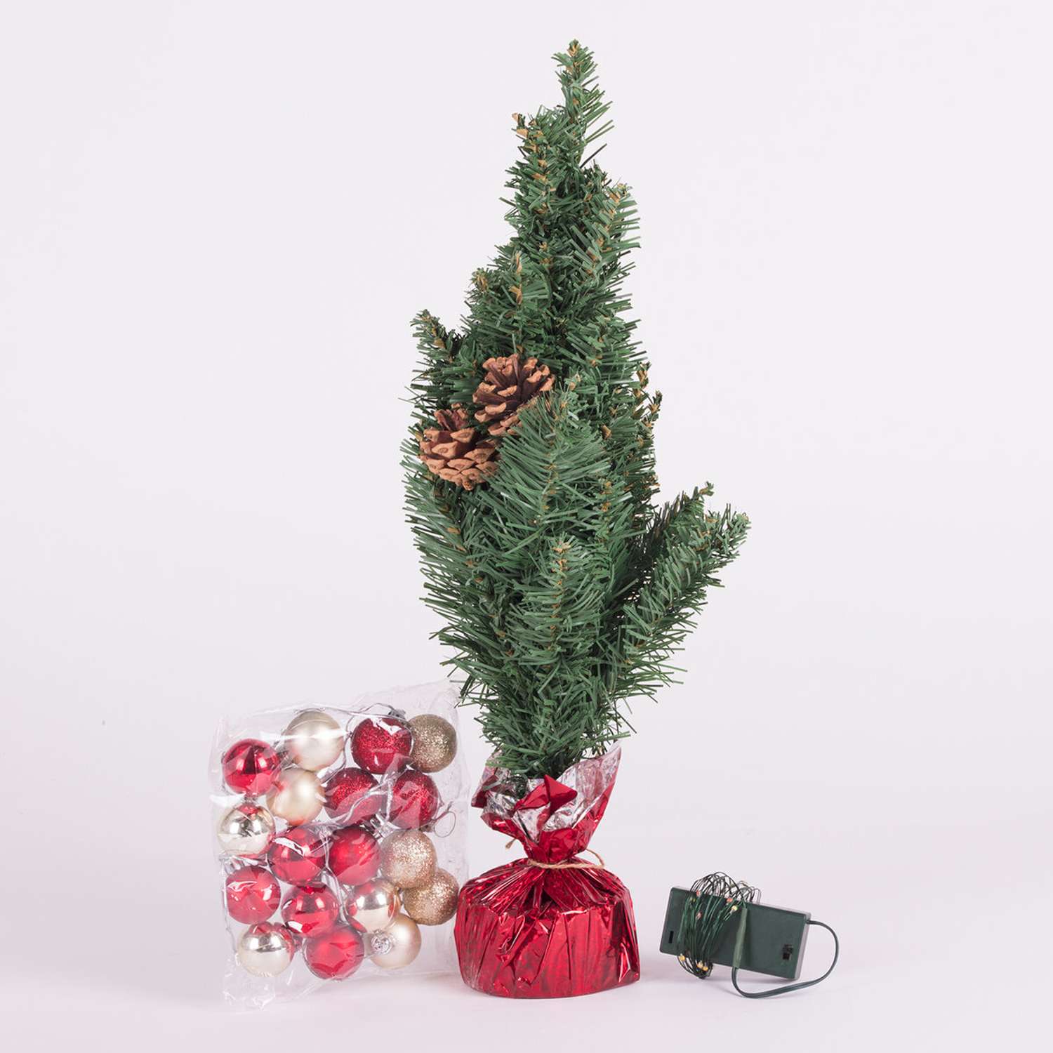 Новогодняя елка Золотая сказка искусственная декоративная 50 см зеленая с гирляндой и игрушками - фото 9