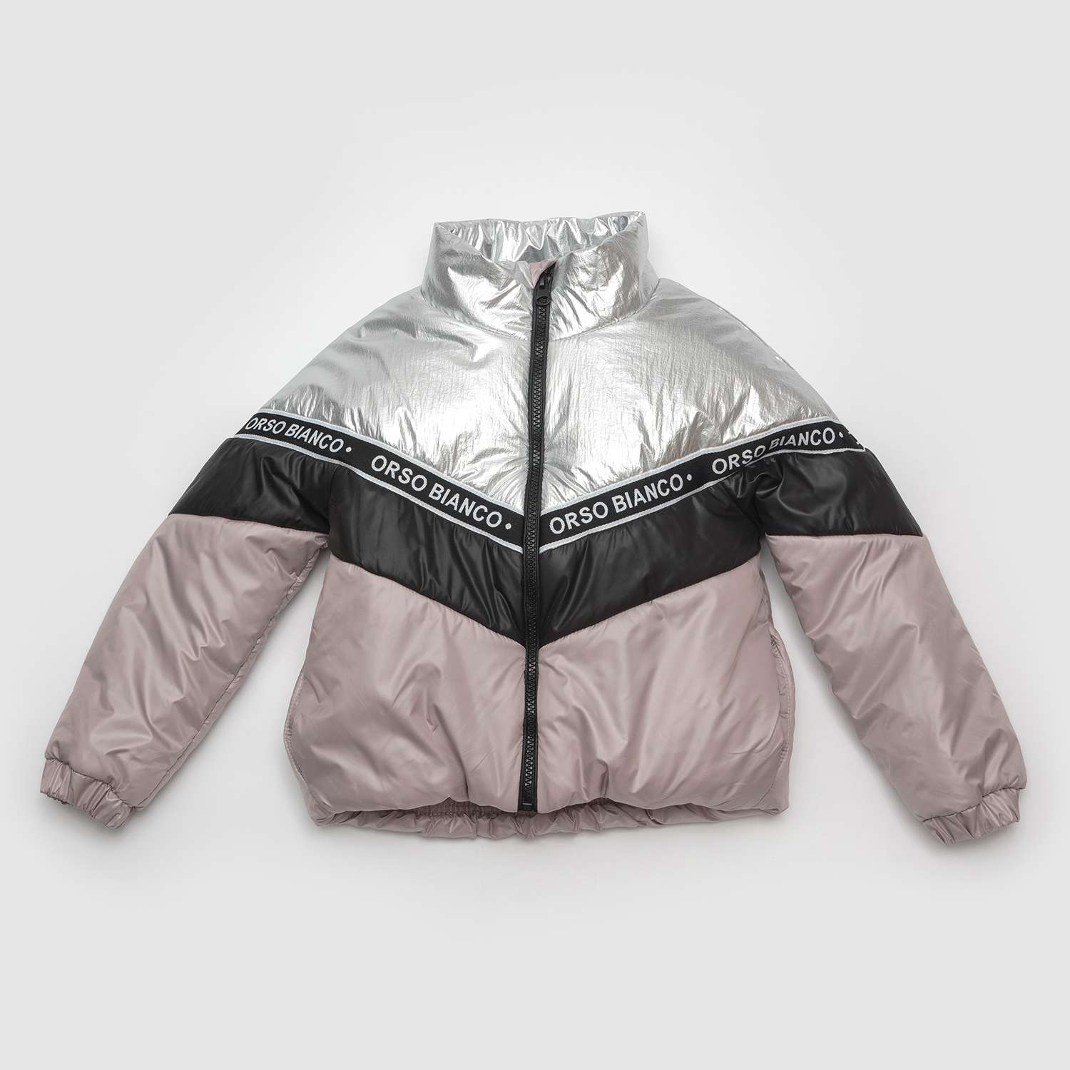 Куртка Orso Bianco OB21033-12_серебро/д.лиловый - фото 1