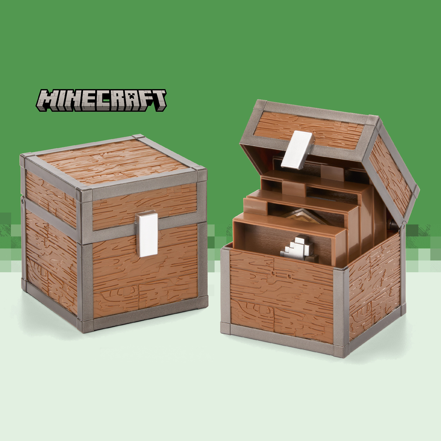 Сундук Minecraft Лес: железный топор, дубовое полено, компас и красный тюльпан - фото 7