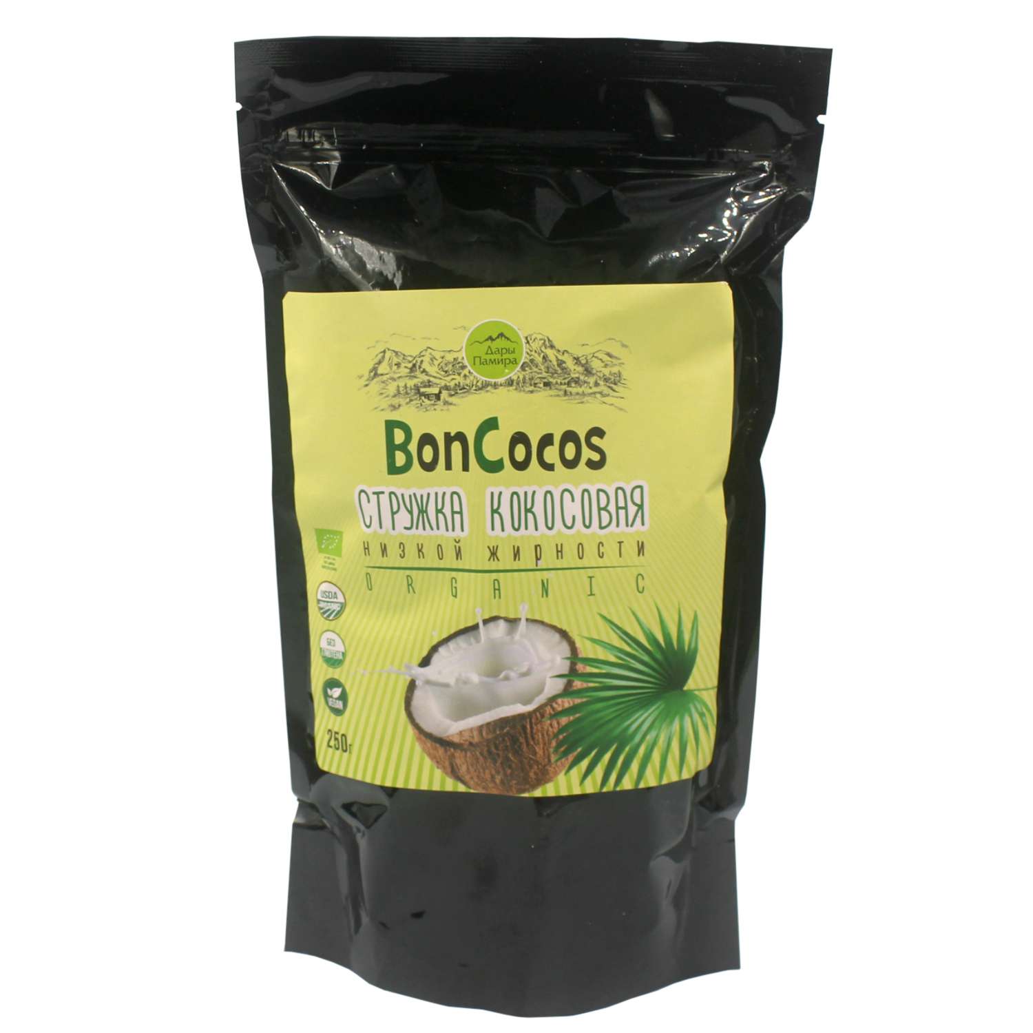 Стружка Дары Памира Boncocos кокосовая низкой жирности 250г - фото 1