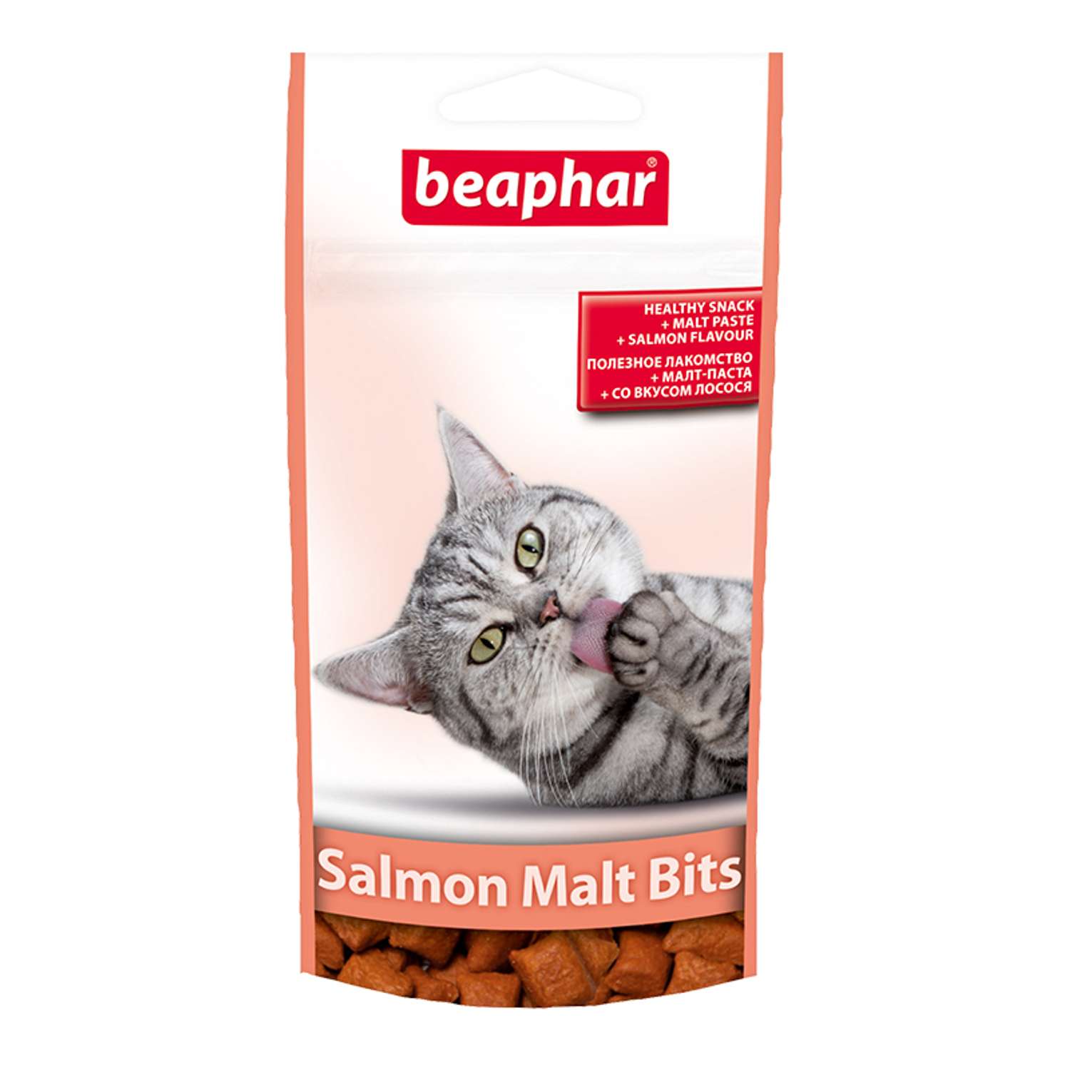 Подушечки для кошек Beaphar Malt-Bits для вывода шерсти лосось 35г - фото 1