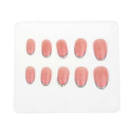 Накладные ногти Lukky 27 Diamonds Pink Блестящий френч