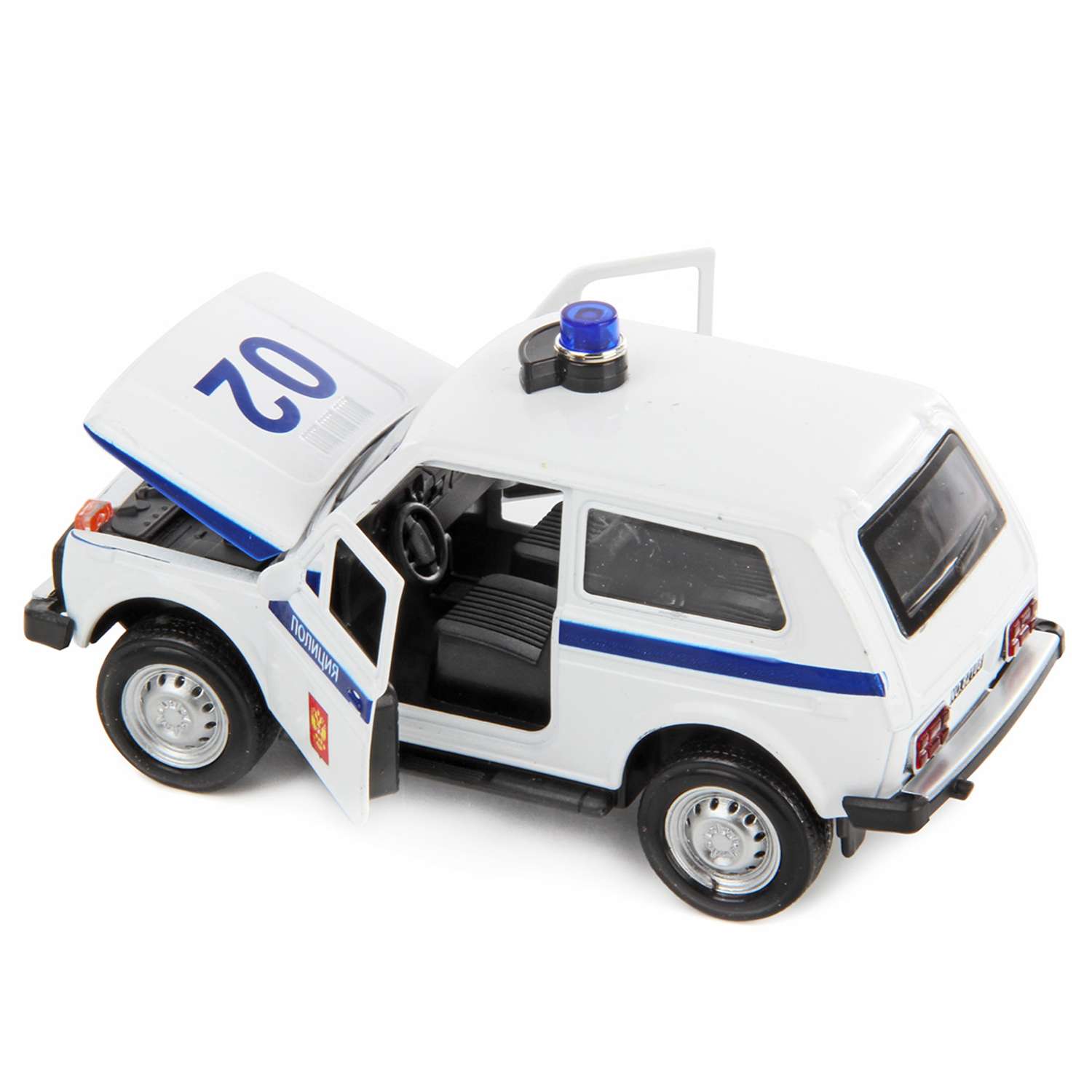 Машина HOFFMANN 1:32 Внедорожник ВАЗ-2108 Нива Полиция металлическая инерционная с подсветкой и звуками 102766 - фото 4