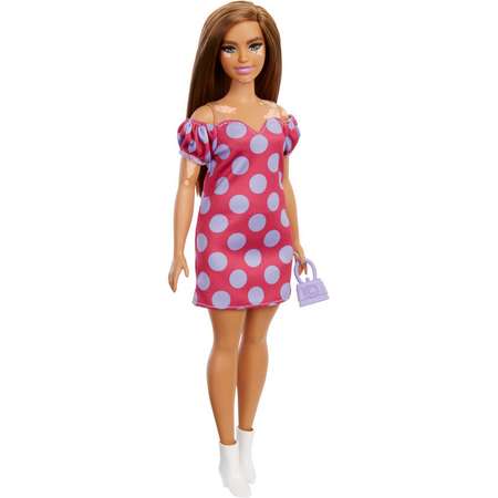 Кукла Barbie Игра с модой в розовом платье в горох GRB62