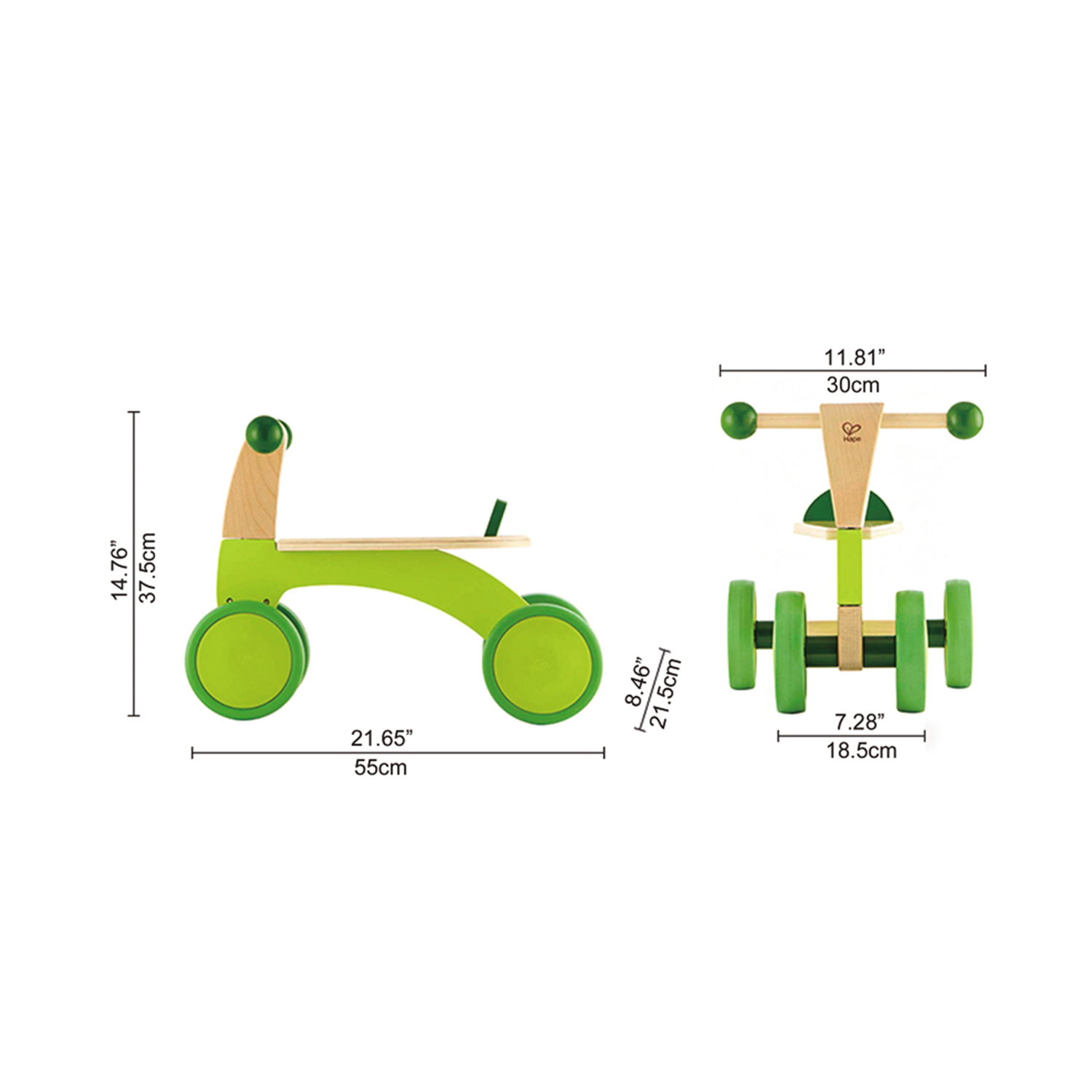 Каталка для детей Hape четырёхколесный скутер Ралли зеленый E0101_HP - фото 3