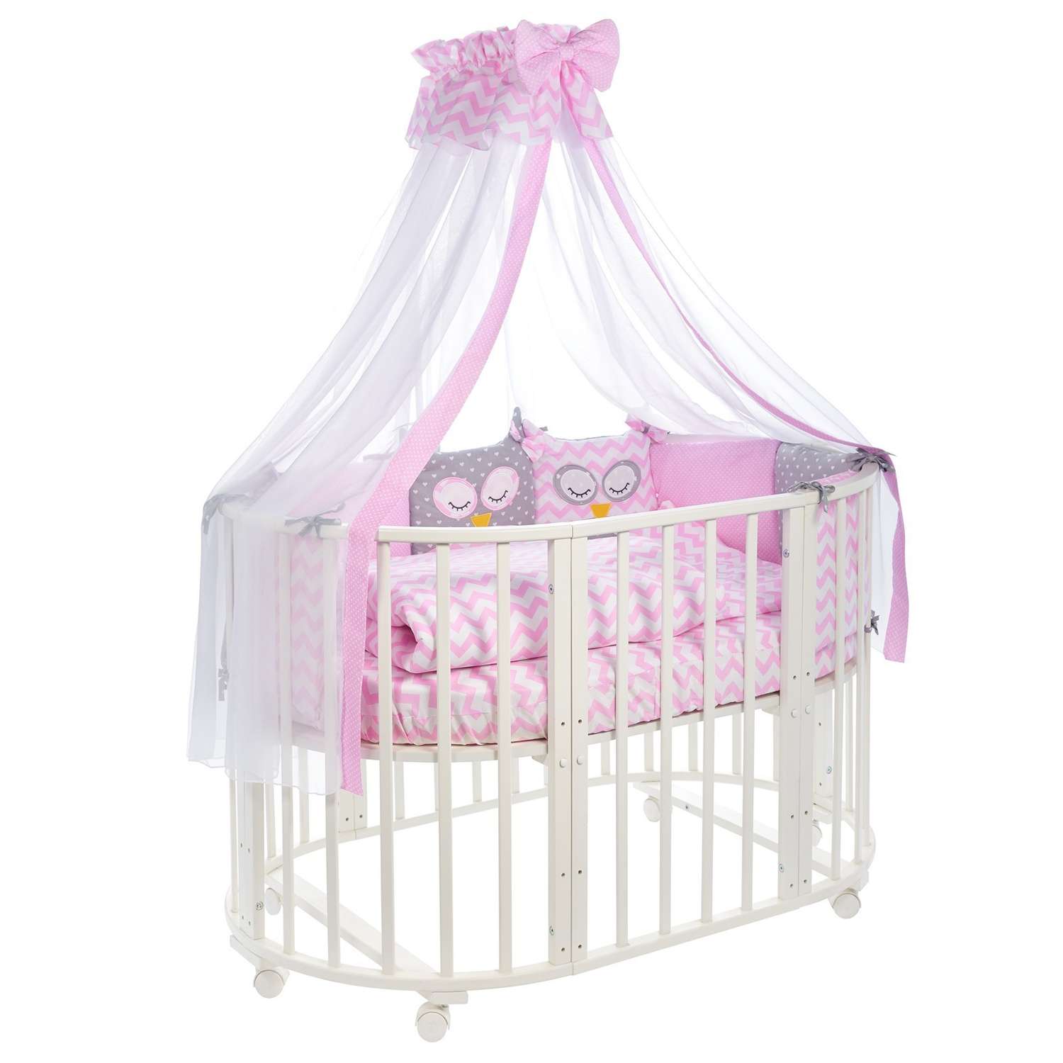 Комплект в овальную кроватку Sweet Baby Civetta 10предметов Rosa Розовый - фото 1