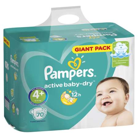 Подгузники Pampers Active Baby-Dry 4+ 10-15кг 70шт