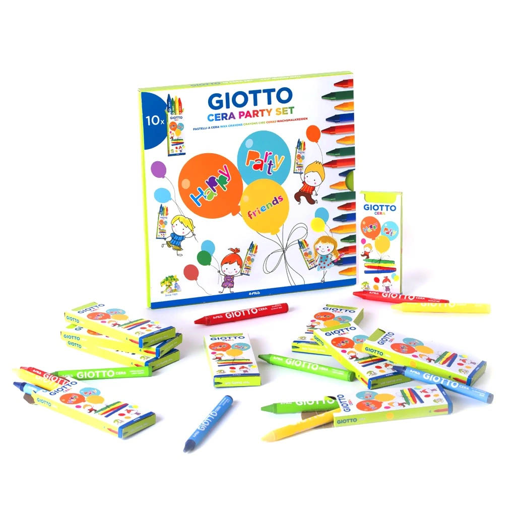 Набор восковых мелков GIOTTO CERA PARTY SET Подарочный 10 комплектов по 4 штуки - фото 2