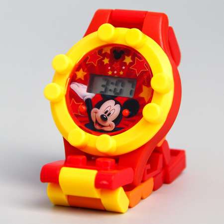 Часы наручные электронные Disney Микки Маус с ремешком-конструктором
