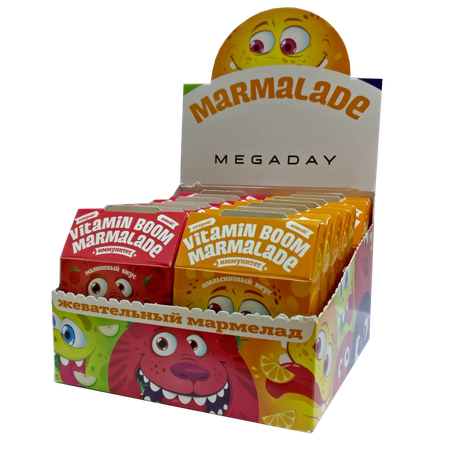 Мармелад витаминизированный MegaDay апельсин и малина 16 упаковок