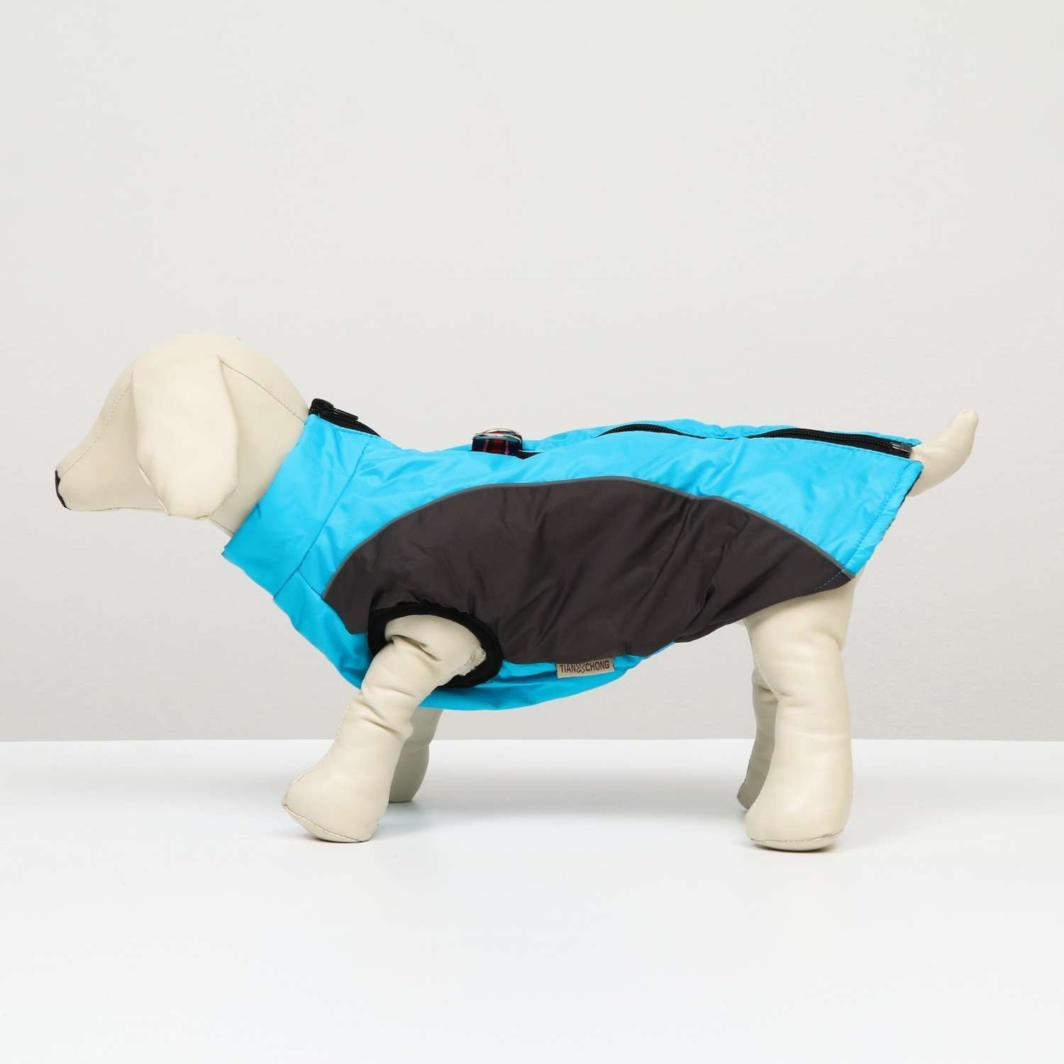 Куртка для собак Sima-Land со светоотражающими полосами сине-голубая - фото 7