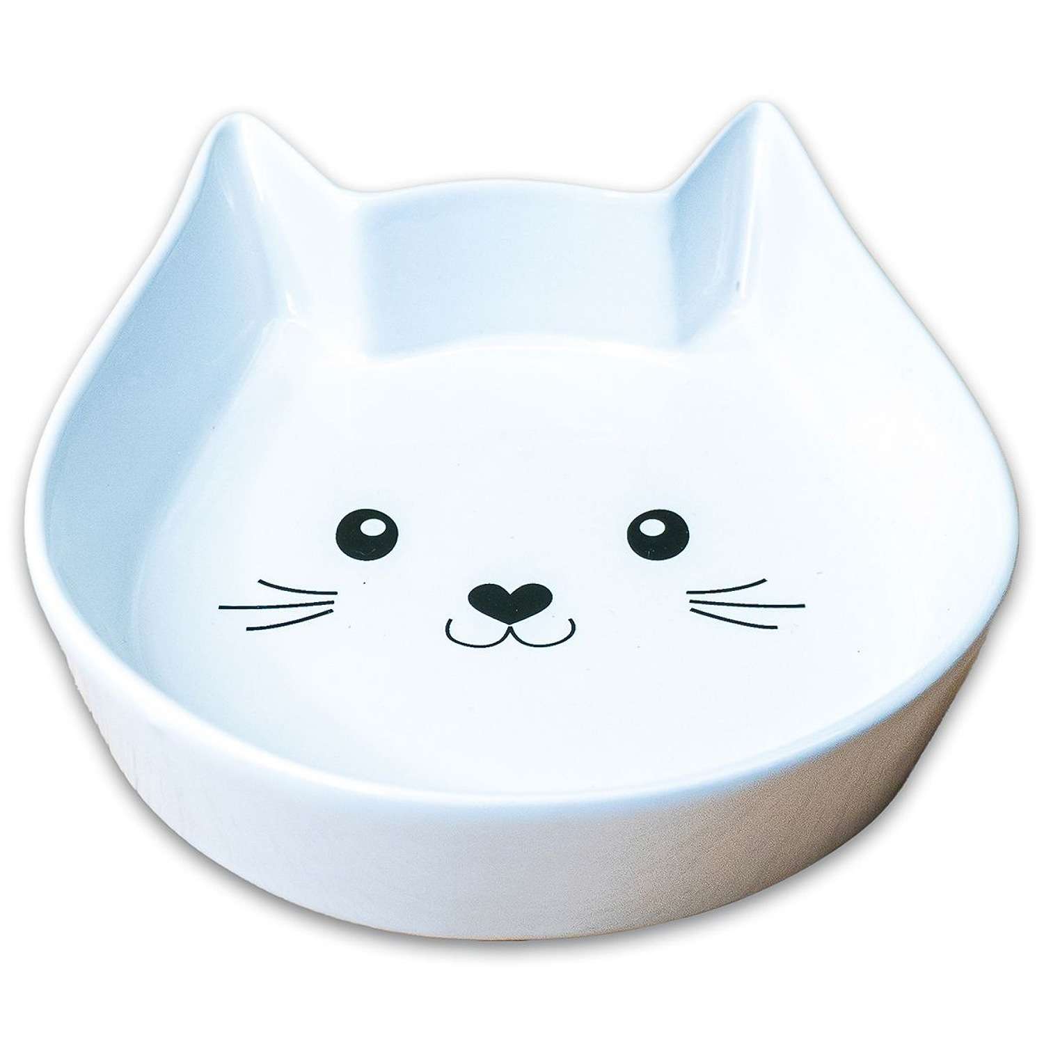 Миска для кошек Mr.Kranch Мордочка кошки керамическая 200мл Белая - фото 2