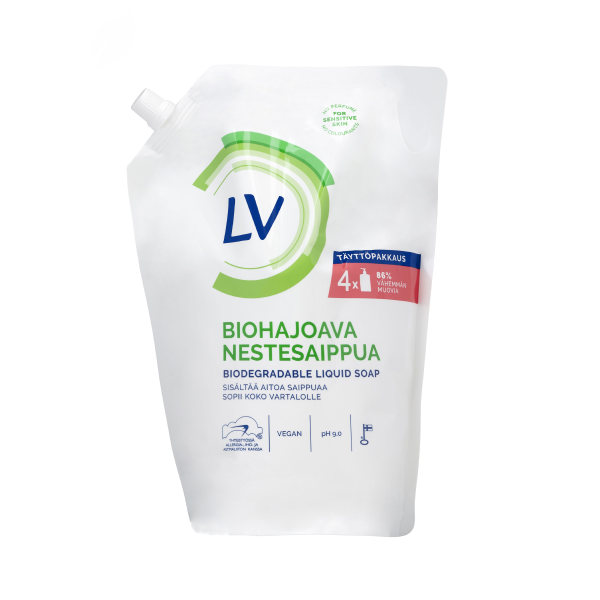 Мыло жидкое LV Биоразлагаемое для чувствительной кожи 1200 мл запасной блок - фото 1