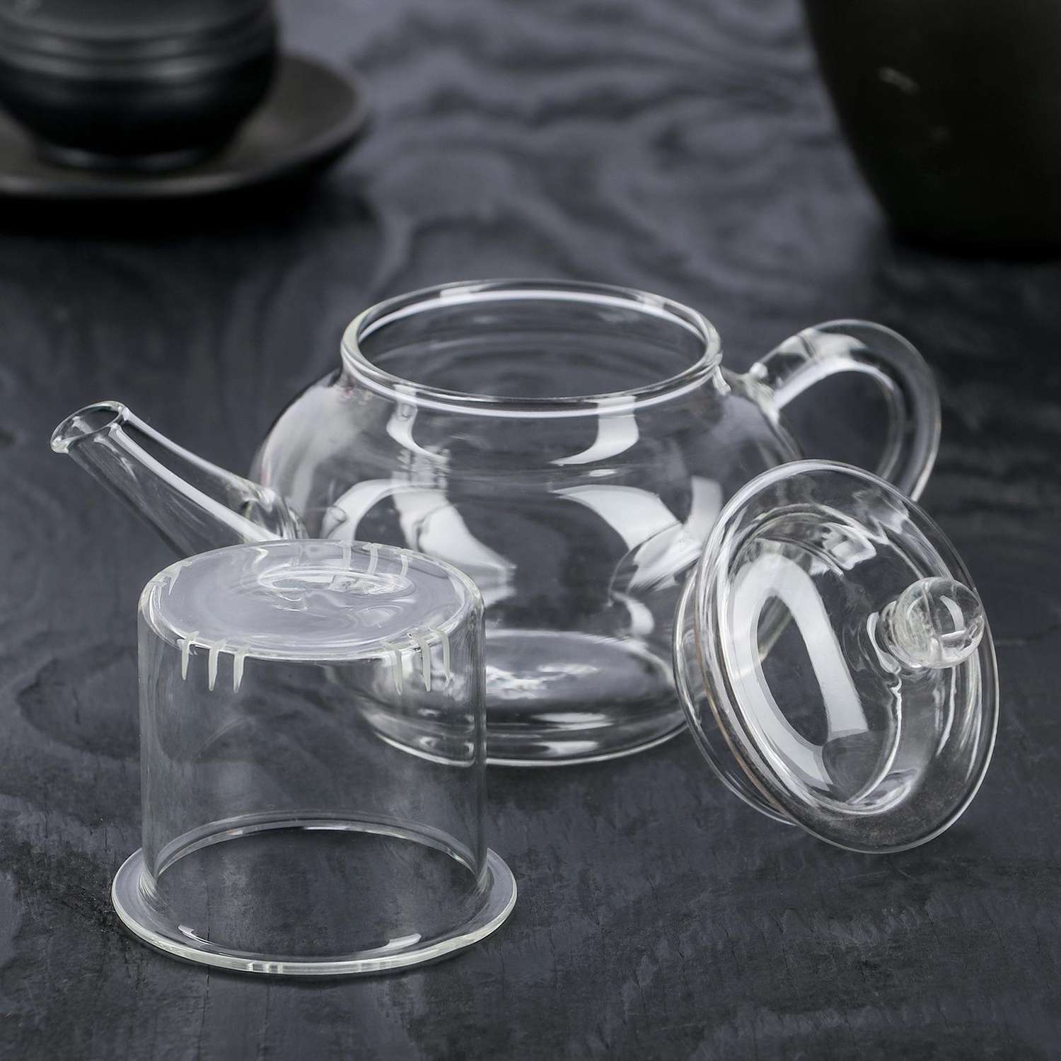 Чайник Доляна стеклянный заварочный с металлическим ситом «Дамбо» 250 мл - фото 10