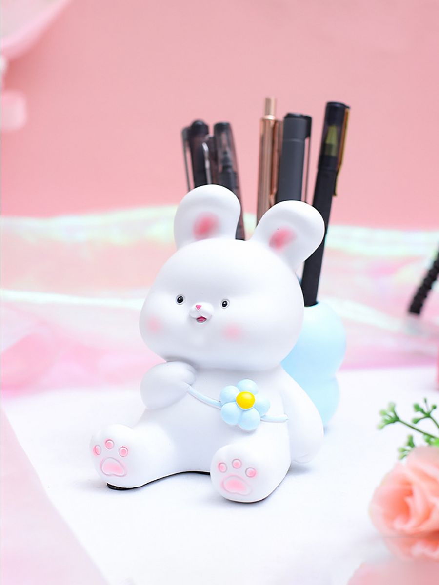 Подставка для канцелярии iLikeGift Flower bunny white - фото 1