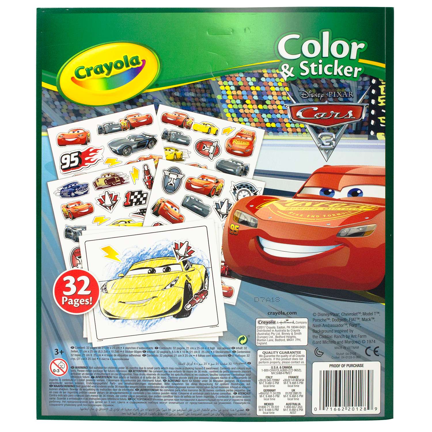 Раскраска Crayola с наклейками Тачки 3 - фото 2