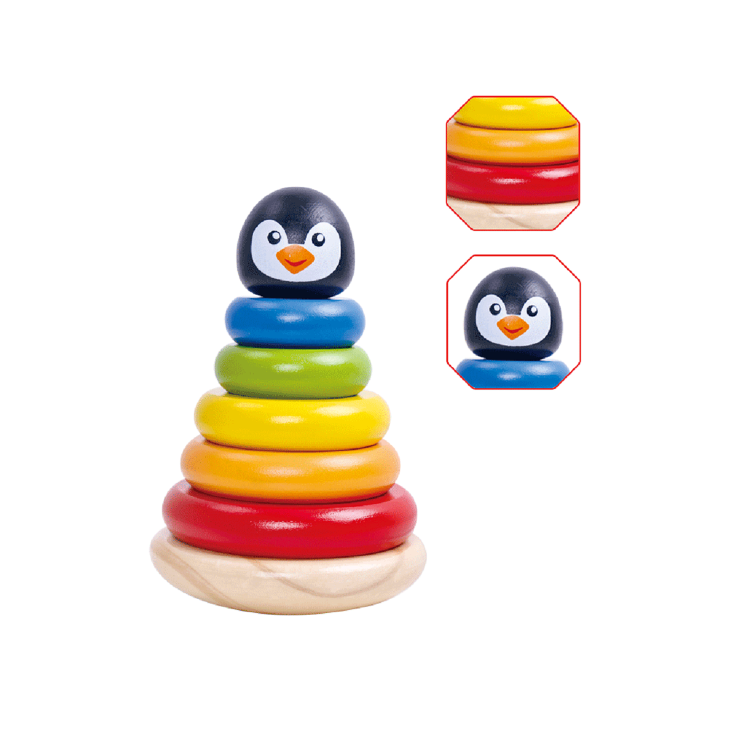 Пирамидка Tooky Toy Пингвин - фото 2