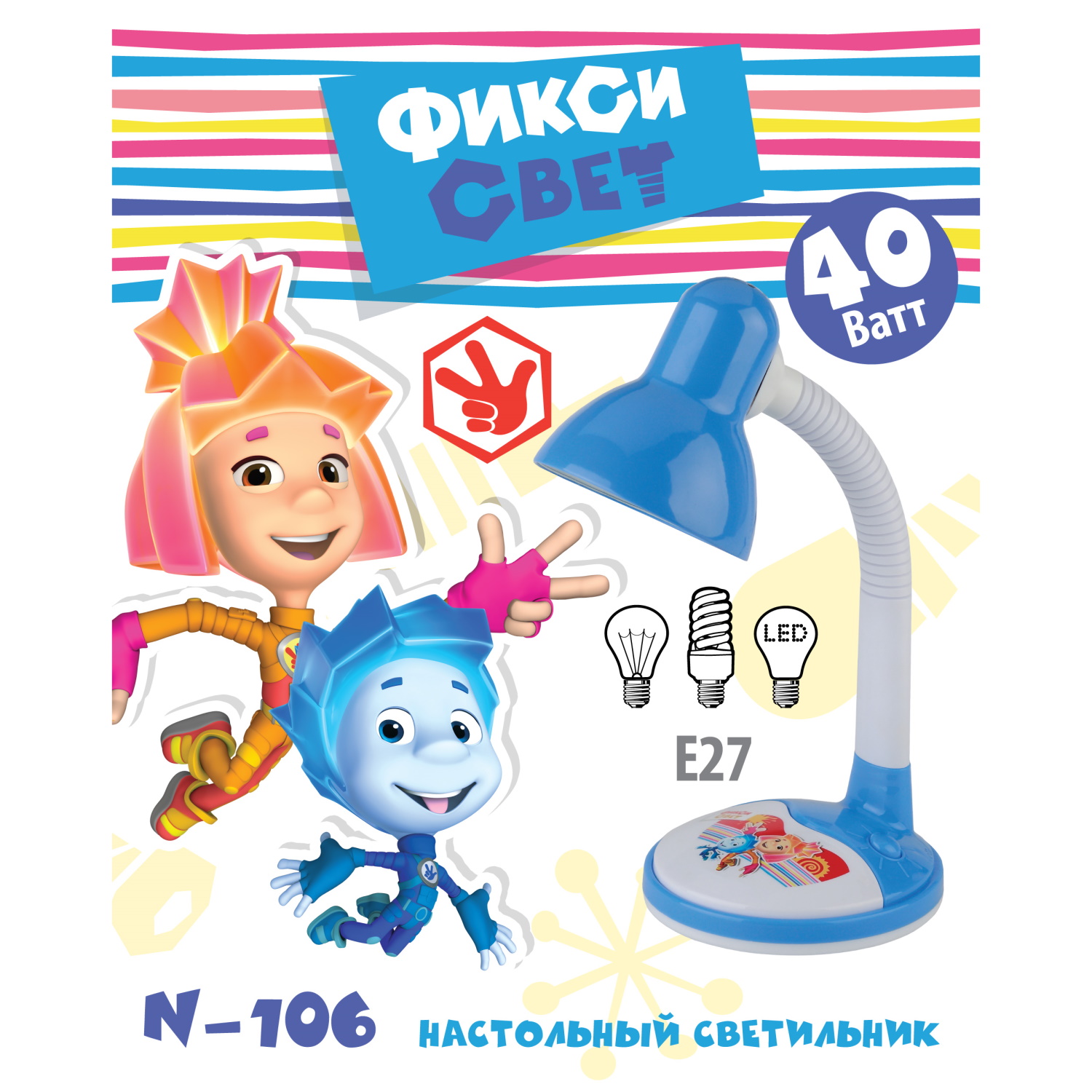 Настольный светильник ЭРА N-106-E27-40W-BU Синяя панда - фото 2