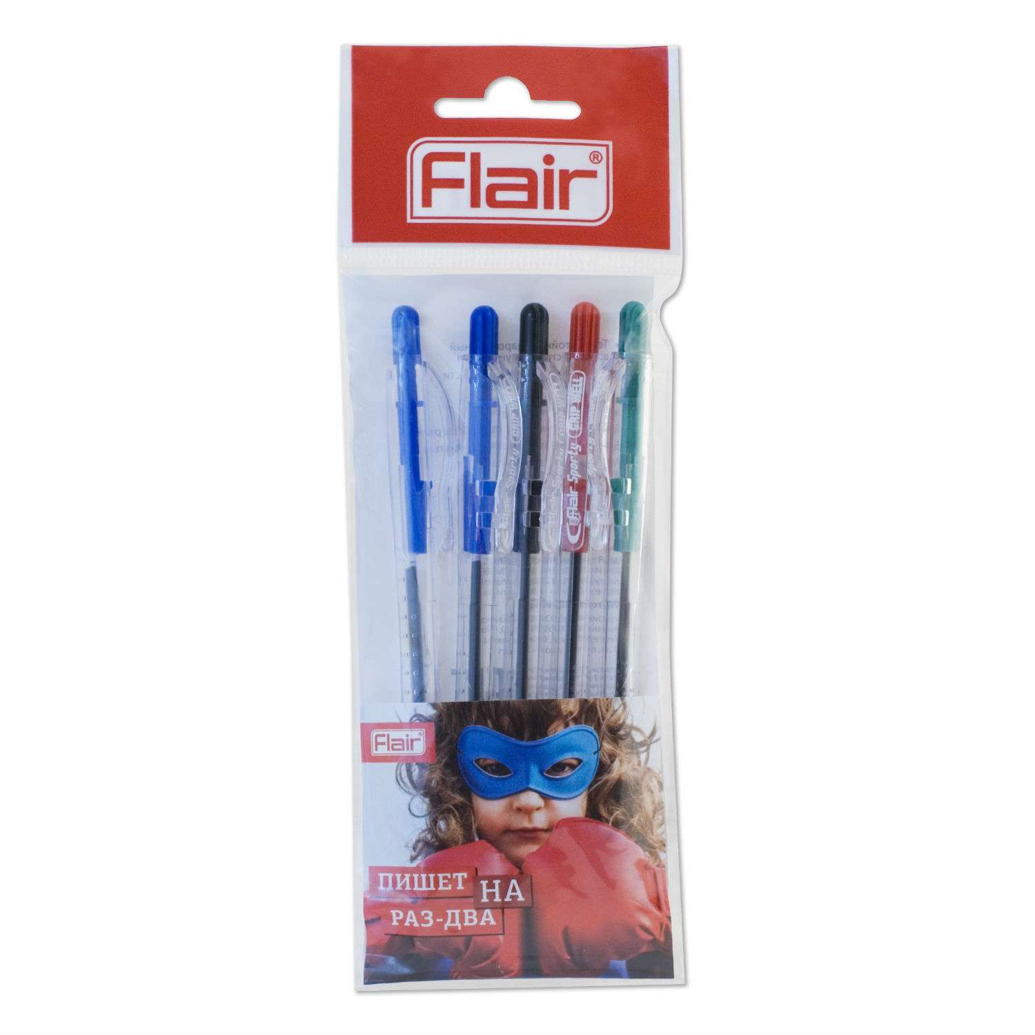 Шариковые ручки FLAIR gripwell 5 штук - фото 1