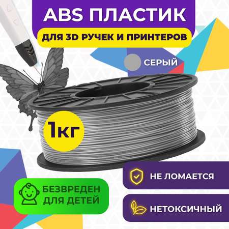 Пластик для 3D печати FUNTASTIQUE ABS 1.75 мм 1 кг Серый