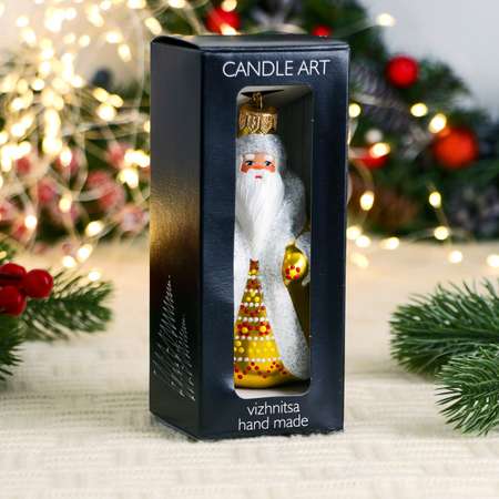 Ёлочная игрушка Evis «Дед Мороз» снежинки 12 см ручная роспись золото
