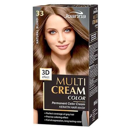 Краска для волос JOANNA Multi cream 3d натуральный блонд (тон 33)