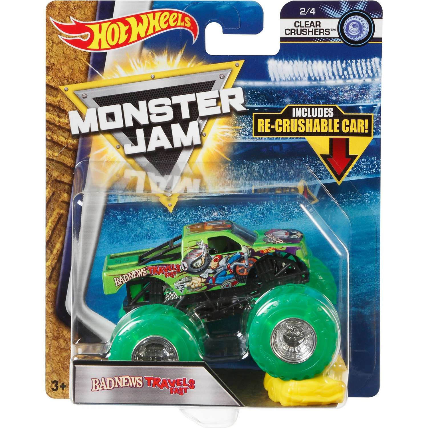 Машина Hot Wheels Monster Jam 1:64 Clear Cruschers Худые вести не лежат на месте FLX13 21572 - фото 2