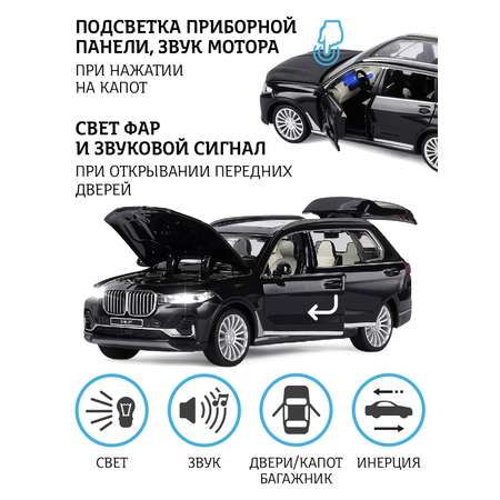 Внедорожник АВТОпанорама BMW 1:32 инерционный черный