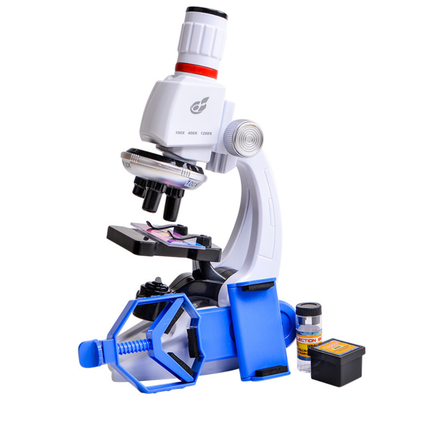 Детский микроскоп MagicStyle набор для опытов с держателем для смартфона и подсветкой - фото 8