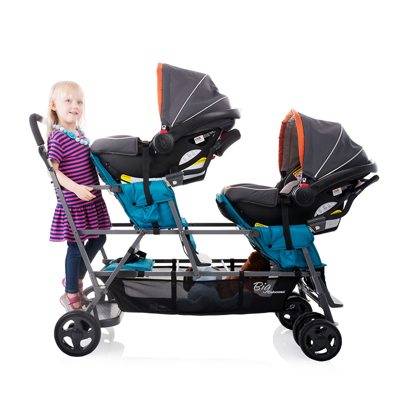 Прогулочная коляска JOOVY Big Caboose Graphite Голубая - фото 5